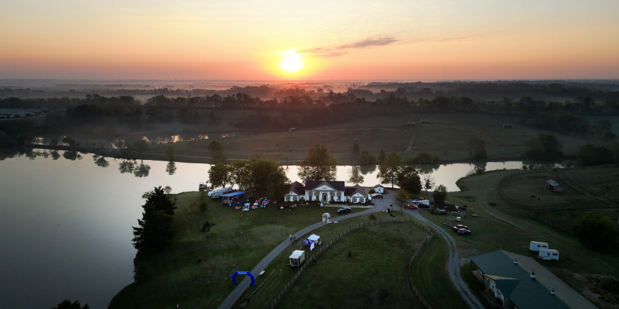 Aerial Drone View of the 140-Acre Queenslake Sanctuary and 40-Acre Lake